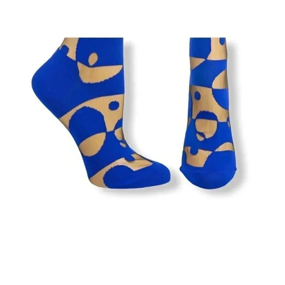 Ozone Women's Patterned Sock, Blue, OSFM - Picture 2 of 2